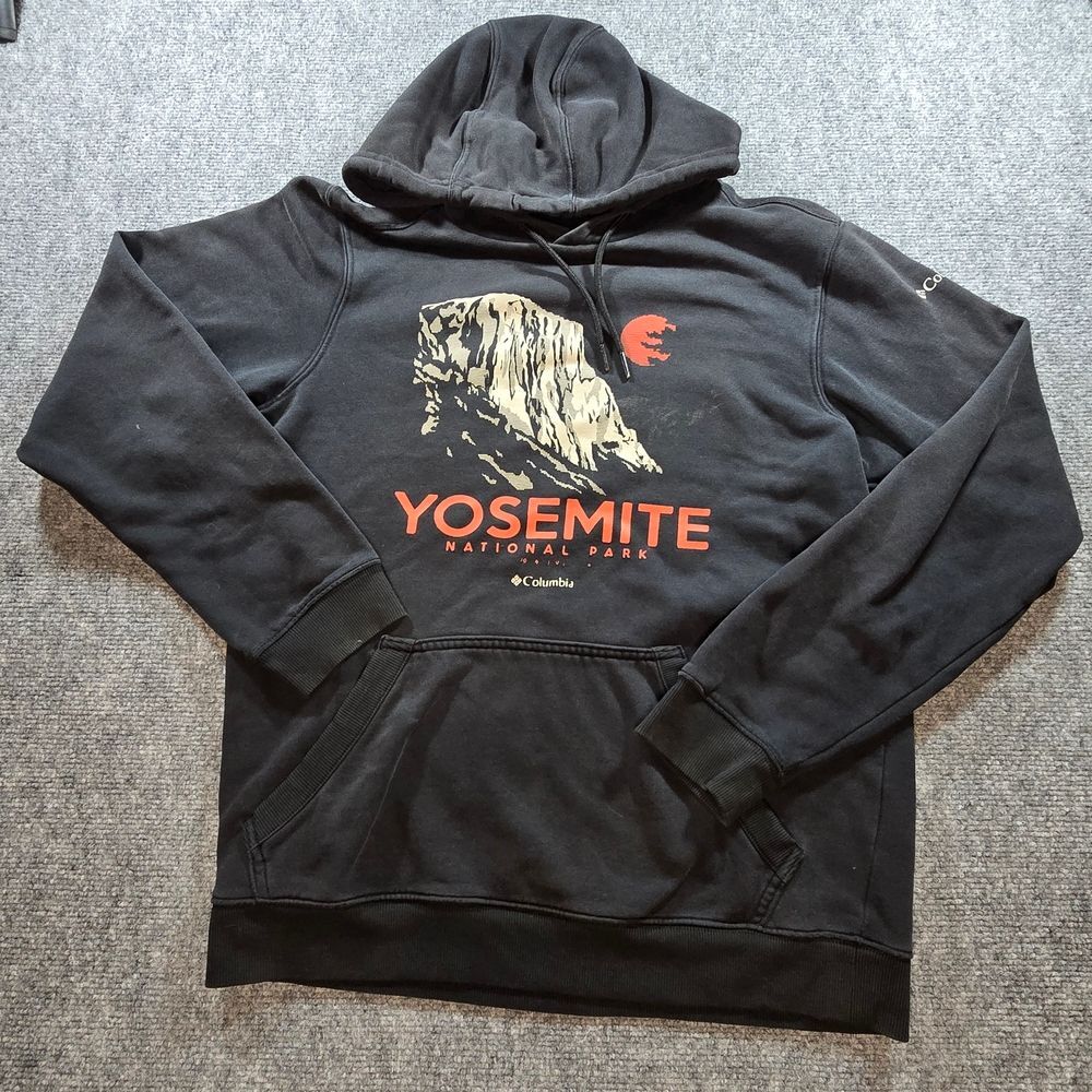 Columbia Yosemite National Park Hoodie Womens Small Black Graphic Sweatshirt